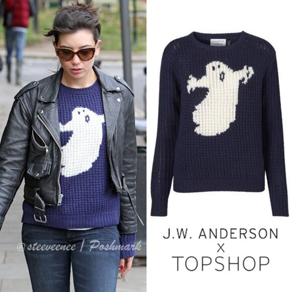 RARE J.W. Anderson for Topshop Ghost Handknit Sweater - Picture 1 of 7